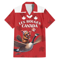 Custom Canada Rugby Family Matching Mermaid Dress and Hawaiian Shirt Beaver Riding A Goose - Wonder Print Shop