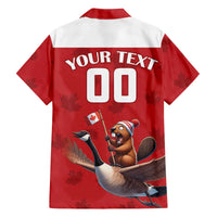 Custom Canada Rugby Family Matching Off Shoulder Short Dress and Hawaiian Shirt Beaver Riding A Goose - Wonder Print Shop