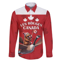 Custom Canada Rugby Family Matching Puletasi and Hawaiian Shirt Beaver Riding A Goose - Wonder Print Shop