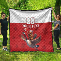 Custom Canada Rugby Quilt Beaver Riding A Goose - Wonder Print Shop