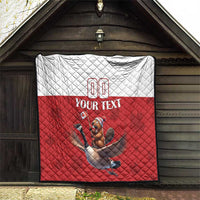 Custom Canada Rugby Quilt Beaver Riding A Goose - Wonder Print Shop