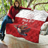 Custom Canada Rugby Quilt Beaver Riding A Goose - Wonder Print Shop