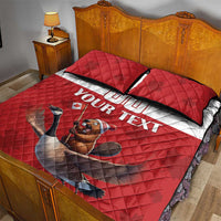 Custom Canada Rugby Quilt Bed Set Beaver Riding A Goose - Wonder Print Shop