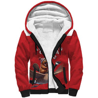 Custom Canada Rugby Sherpa Hoodie Beaver Riding A Goose - Wonder Print Shop