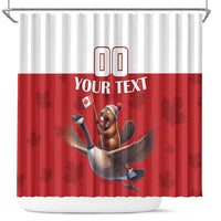 Custom Canada Rugby Shower Curtain Beaver Riding A Goose
