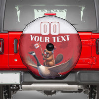 Custom Canada Rugby Spare Tire Cover Beaver Riding A Goose - Wonder Print Shop