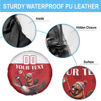 Custom Canada Rugby Spare Tire Cover Beaver Riding A Goose - Wonder Print Shop