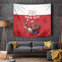 Custom Canada Rugby Tapestry Beaver Riding A Goose - Wonder Print Shop