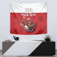 Custom Canada Rugby Tapestry Beaver Riding A Goose - Wonder Print Shop