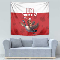 Custom Canada Rugby Tapestry Beaver Riding A Goose - Wonder Print Shop