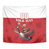Custom Canada Rugby Tapestry Beaver Riding A Goose - Wonder Print Shop