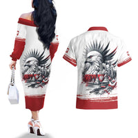 Poland Independence Day Couples Matching Off The Shoulder Long Sleeve Dress and Hawaiian Shirt Polska Eagle Proud To Be Polish - Wonder Print Shop