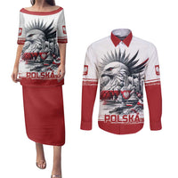 Poland Independence Day Couples Matching Puletasi and Long Sleeve Button Shirt Polska Eagle Proud To Be Polish - Wonder Print Shop