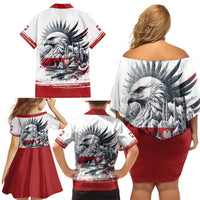Poland Independence Day Family Matching Off Shoulder Short Dress and Hawaiian Shirt Polska Eagle Proud To Be Polish - Wonder Print Shop