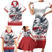 Poland Independence Day Family Matching Short Sleeve Bodycon Dress and Hawaiian Shirt Polska Eagle Proud To Be Polish - Wonder Print Shop