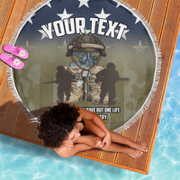 Personalized Veterans Day 2024 Beach Blanket U.S Veterans Proud Dad - Wonder Print Shop