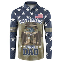 Personalized Veterans Day 2024 Button Sweatshirt U.S Veterans Proud Dad - Wonder Print Shop