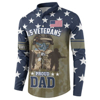 Personalized Veterans Day 2024 Button Sweatshirt U.S Veterans Proud Dad - Wonder Print Shop