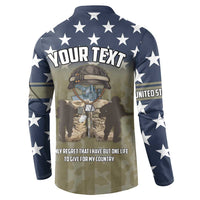 Personalized Veterans Day 2024 Button Sweatshirt U.S Veterans Proud Dad - Wonder Print Shop