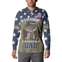 Personalized Veterans Day 2024 Button Sweatshirt U.S Veterans Proud Dad - Wonder Print Shop