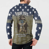Personalized Veterans Day 2024 Button Sweatshirt U.S Veterans Proud Dad - Wonder Print Shop