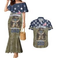 Personalized Veterans Day 2024 Couples Matching Mermaid Dress and Hawaiian Shirt U.S Veterans Proud Dad - Wonder Print Shop