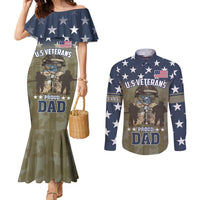 Personalized Veterans Day 2024 Couples Matching Mermaid Dress and Long Sleeve Button Shirt U.S Veterans Proud Dad