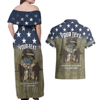 Personalized Veterans Day 2024 Couples Matching Off Shoulder Maxi Dress and Hawaiian Shirt U.S Veterans Proud Dad - Wonder Print Shop