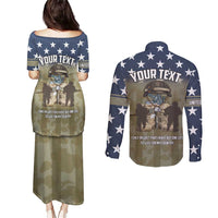 Personalized Veterans Day 2024 Couples Matching Puletasi and Long Sleeve Button Shirt U.S Veterans Proud Dad - Wonder Print Shop