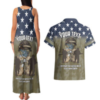 Personalized Veterans Day 2024 Couples Matching Tank Maxi Dress and Hawaiian Shirt U.S Veterans Proud Dad - Wonder Print Shop