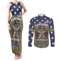 Personalized Veterans Day 2024 Couples Matching Tank Maxi Dress and Long Sleeve Button Shirt U.S Veterans Proud Dad - Wonder Print Shop