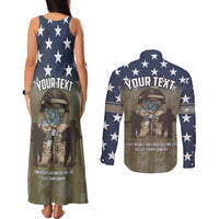 Personalized Veterans Day 2024 Couples Matching Tank Maxi Dress and Long Sleeve Button Shirt U.S Veterans Proud Dad - Wonder Print Shop