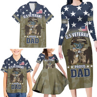 Personalized Veterans Day 2024 Family Matching Long Sleeve Bodycon Dress and Hawaiian Shirt U.S Veterans Proud Dad - Wonder Print Shop