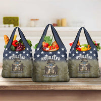 Personalized Veterans Day 2024 Grocery Bag U.S Veterans Proud Dad