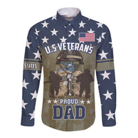 Personalized Veterans Day 2024 Long Sleeve Button Shirt U.S Veterans Proud Dad - Wonder Print Shop
