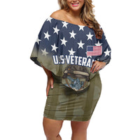 Personalized Veterans Day 2024 Off Shoulder Short Dress U.S Veterans Proud Dad - Wonder Print Shop