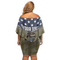 Personalized Veterans Day 2024 Off Shoulder Short Dress U.S Veterans Proud Dad - Wonder Print Shop