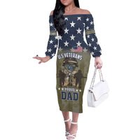 Personalized Veterans Day 2024 Off The Shoulder Long Sleeve Dress U.S Veterans Proud Dad - Wonder Print Shop