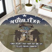 Personalized Veterans Day 2024 Round Carpet U.S Veterans Proud Dad