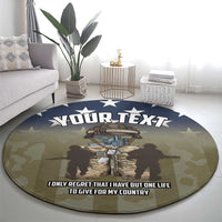 Personalized Veterans Day 2024 Round Carpet U.S Veterans Proud Dad