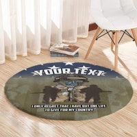 Personalized Veterans Day 2024 Round Carpet U.S Veterans Proud Dad