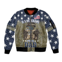Personalized Veterans Day 2024 Sleeve Zip Bomber Jacket U.S Veterans Proud Dad - Wonder Print Shop