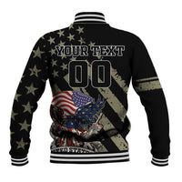 Custom Remembrance Day Baseball Jacket American Eagle With USA Flags - Wonder Print Shop