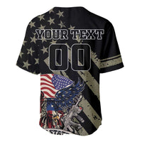 Custom Remembrance Day Baseball Jersey American Eagle With USA Flags - Wonder Print Shop