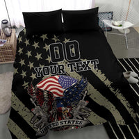 Custom Remembrance Day Bedding Set American Eagle With USA Flags - Wonder Print Shop