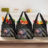 Custom Remembrance Day Grocery Bag American Eagle With USA Flags