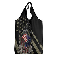 Custom Remembrance Day Grocery Bag American Eagle With USA Flags