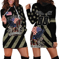 Custom Remembrance Day Hoodie Dress American Eagle With USA Flags - Wonder Print Shop