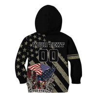Custom Remembrance Day Kid Hoodie American Eagle With USA Flags - Wonder Print Shop