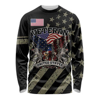 Custom Remembrance Day Long Sleeve Shirt American Eagle With USA Flags - Wonder Print Shop